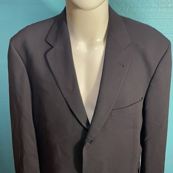 HUGO BOSS Barneys New York Wool Suit Jacket Navy Blue Blazer Men’s Size 42L - Picture 10 of 16
